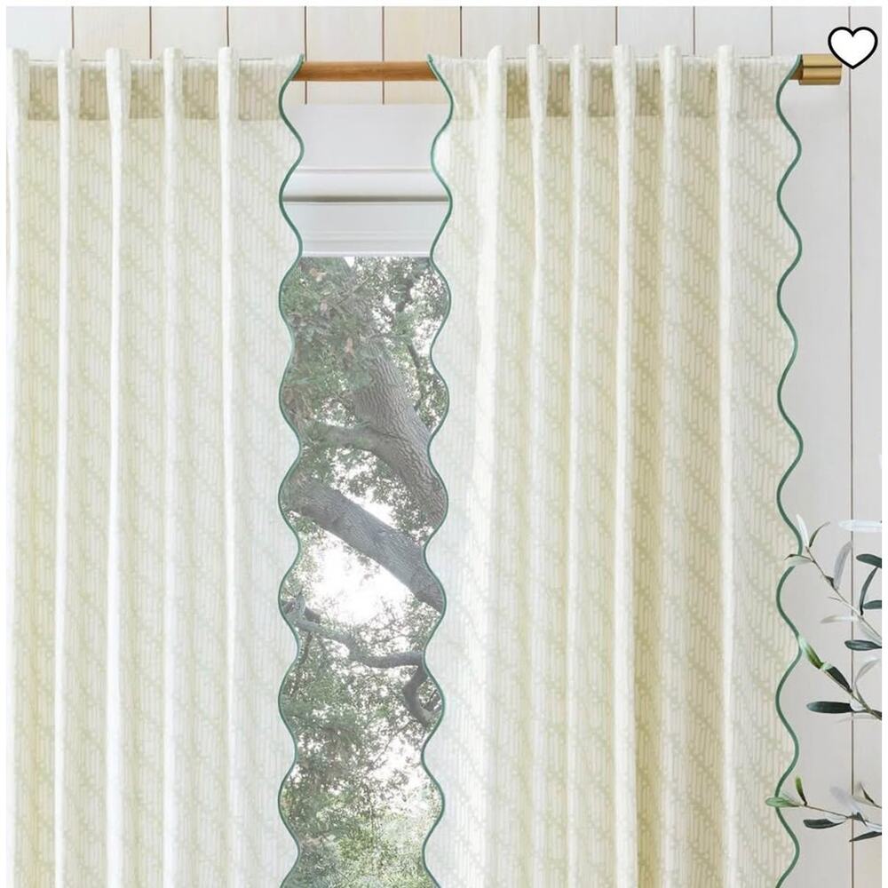 West Elm Batik Scallop Edge Curtain Set of 2